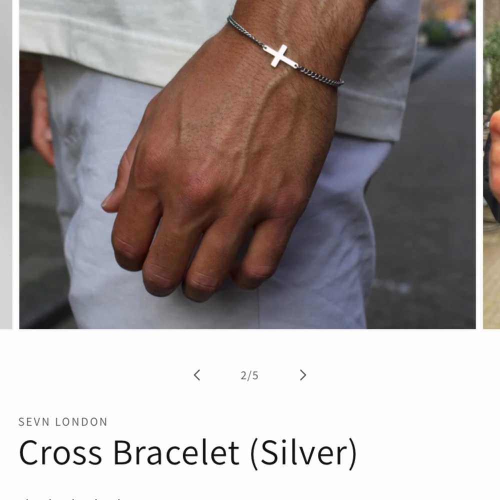 New Cross bracelet mens silver